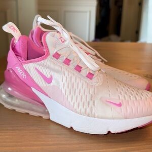 Nike Air Max 270 Pink and White Sneakers